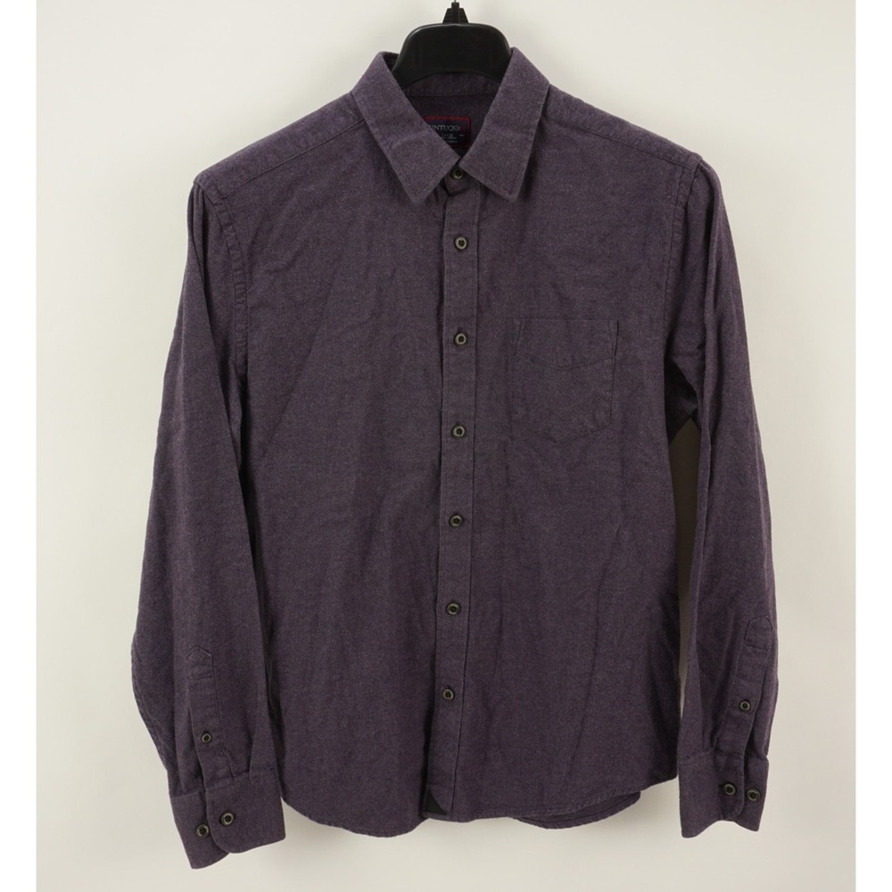 UNTUCKit Sherwood Flannel Button Up Shirt Men's Large Long Sleeve Purple Cotton